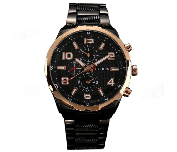 Curren 8276 Fashion Quartz Watch For Men Black - Zoom Image 3