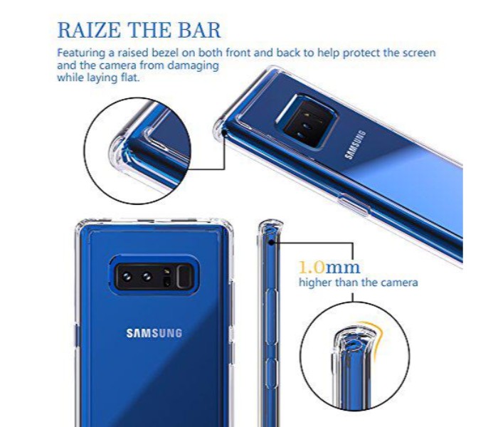 ABS Crystal Clear Reinforced Corners Shock Absorption Protection TPU Case for Samsung Note 8 APSN8 Transparent - Zoom Image 4