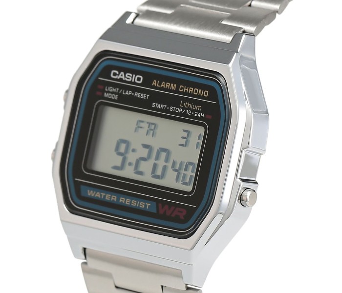 Casio A-158WA-1DF Unisex Casual Digital Watch Silver - Zoom Image 1