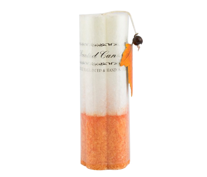 Highly Scented Pillar Candle DD5024 White and Brown - Zoom Image 1