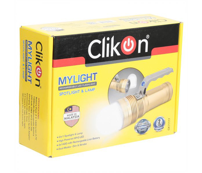 Clikon CK7777 Rechargeable LED Flash Light With Lamp - Zoom Image 3