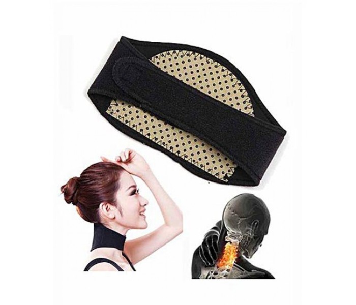 Taqdeer 515 Neck Guard Self Heating Brace Magnetic Therapy Wrap Protect Tourmaline Belt Black - Zoom Image 2