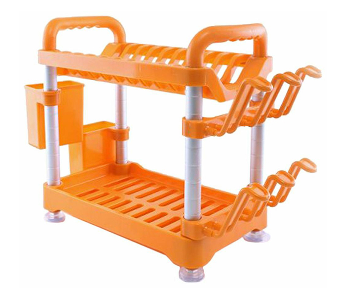 Royalford RF6974 Unbreakable 2-Layer Dish Rack - Orange - Zoom Image 1