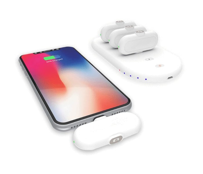 Finger Tip 10,000mAh Universal 4 Magnetic Charging Pack with Power Station Base, Micro Type C and Lightning Magnetic Connectors White - Zoom Image 9