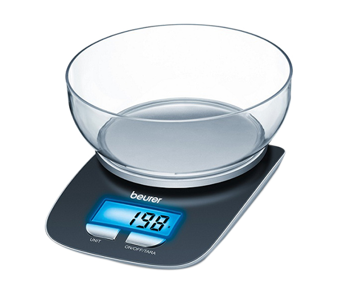 Beurer KS 25 Kitchen Scale with Blue Backlit Display - Zoom Image