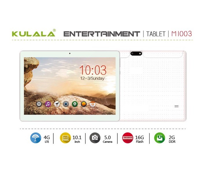 Kulala M-1003 10.1 inch Android 4G Tablet 2GB DDR 16GB Flash White - Zoom Image