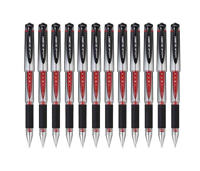 Uni Ball UM-153S Super Smooth Gel Ink Roller Pen - Red, Pack of 12 - Zoom Image 2