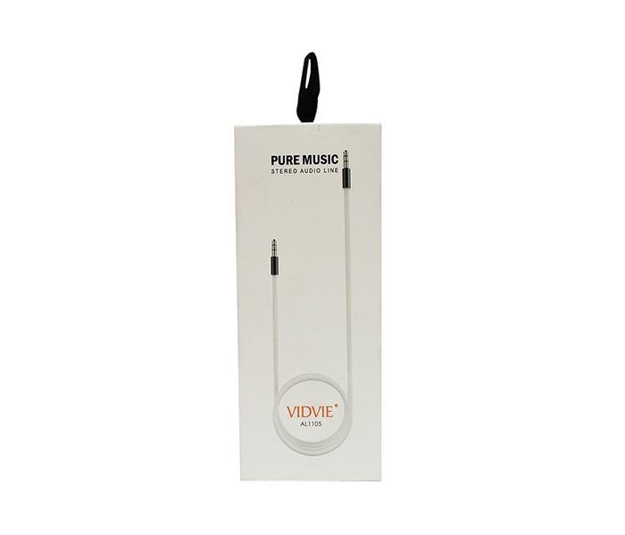 Vidvie AL-1105 3.5mm AUX Cable - 150 Cm, White - Zoom Image 2