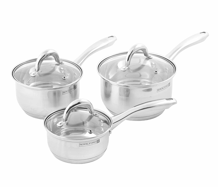 Royalford RFU9054 6 Pieces Stainless Steel Saucepan Set with Tempered Glass Lid - Silver - Zoom Image 5