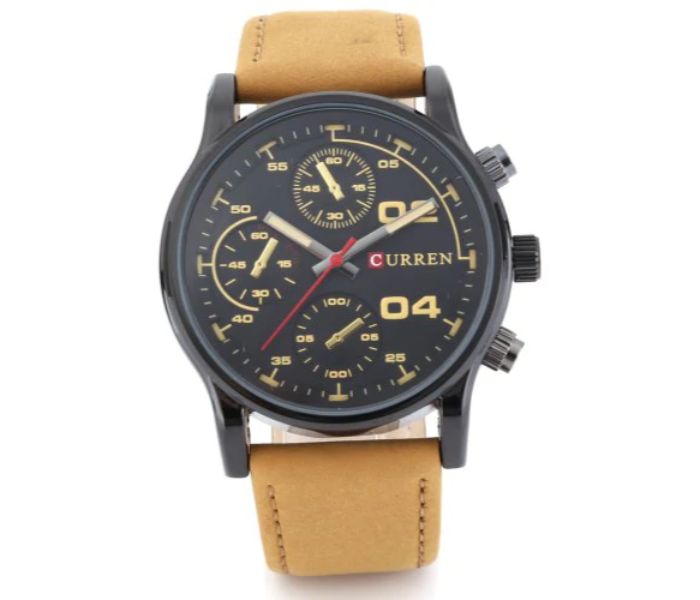 Curren 8207 Casual Analog Quartz Watch For Men Black And Brown - Zoom Image 2