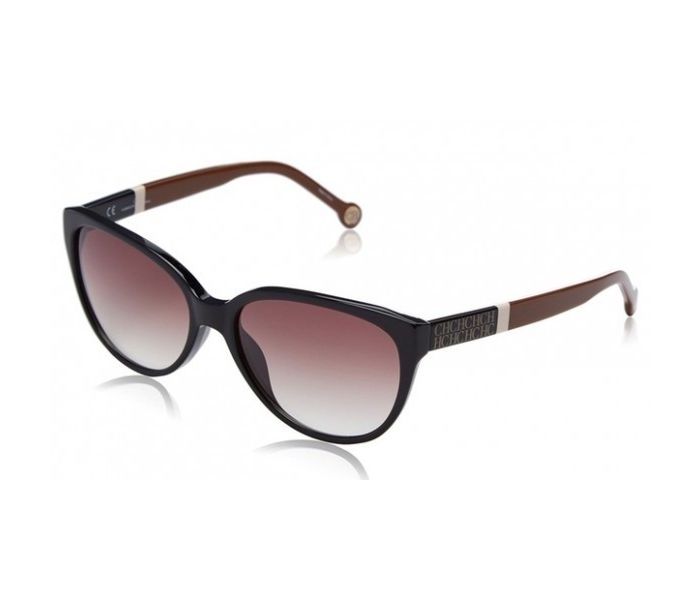 Carolina Herrera SHE5720700 Round Black Frame & Black And Brown Mirrored Sunglasses for Women - Zoom Image