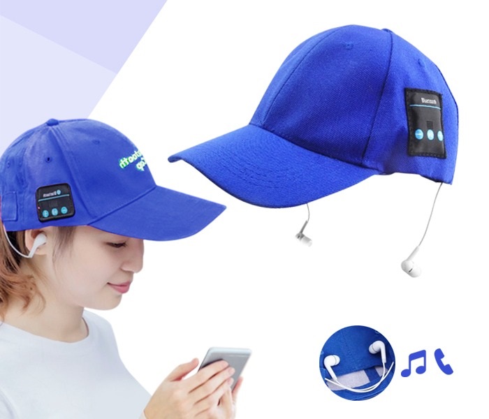 Summer Cap with Built in Bluetooth Earphone and Mic,Unisex Blue - Zoom Image 8