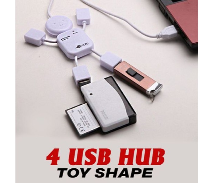 Toy Shape High Speed 4 Port USB HUB, USB 2.0 UH77 White - Zoom Image 1