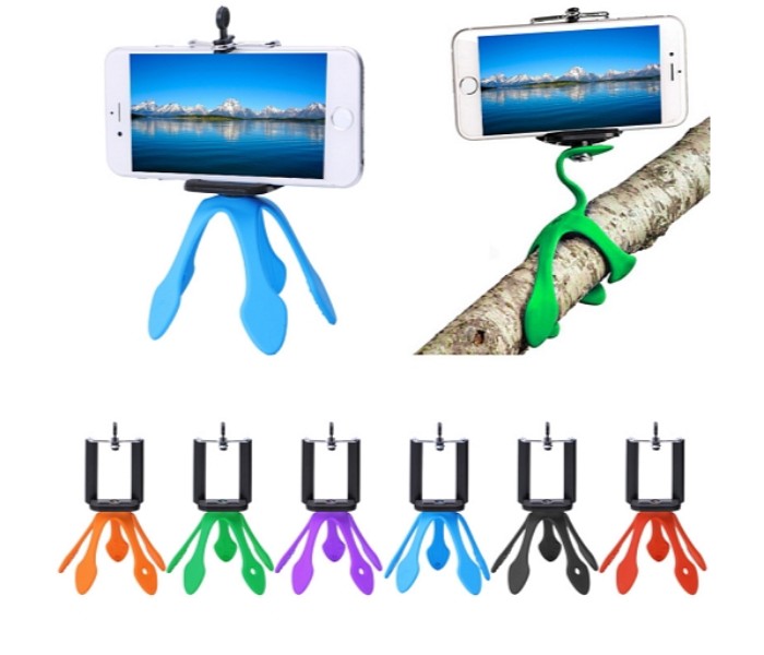 Zeo Universal Mini Gekko Flexible Tripod Stand Mobile and Camera Holder Multicolor - Zoom Image 2