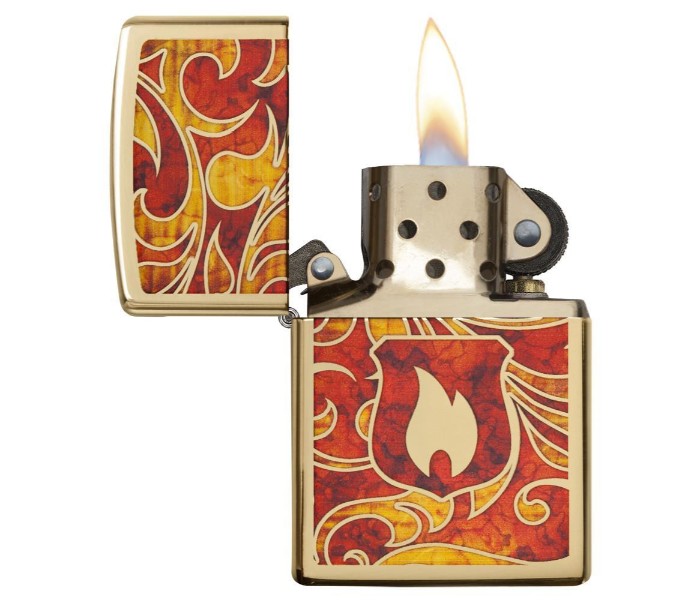 Zippo 28975 Shield Lighter Red and Gold - Zoom Image 2