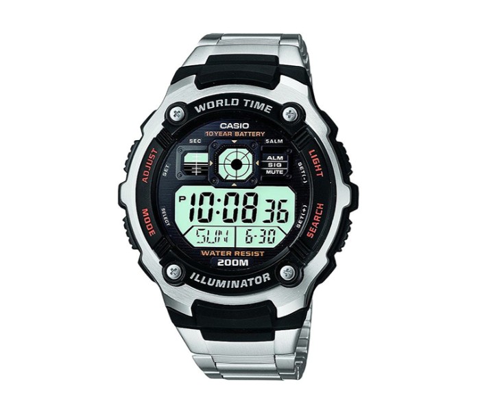 Casio AE-2000WD-1DF Mens Casual Digital Watch Silver - Zoom Image 3