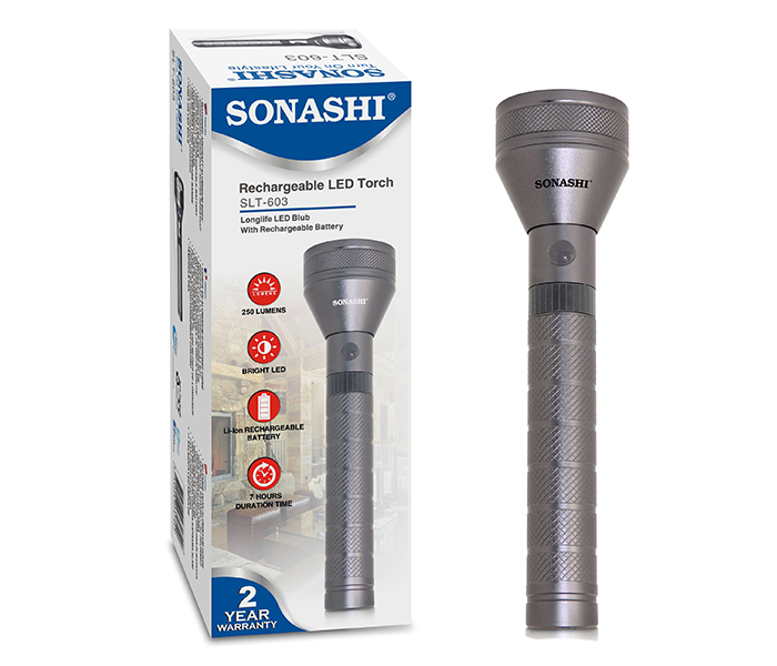 Sonashi SLT-603 5W Rechargeable LED Torch - Grey - Zoom Image 2