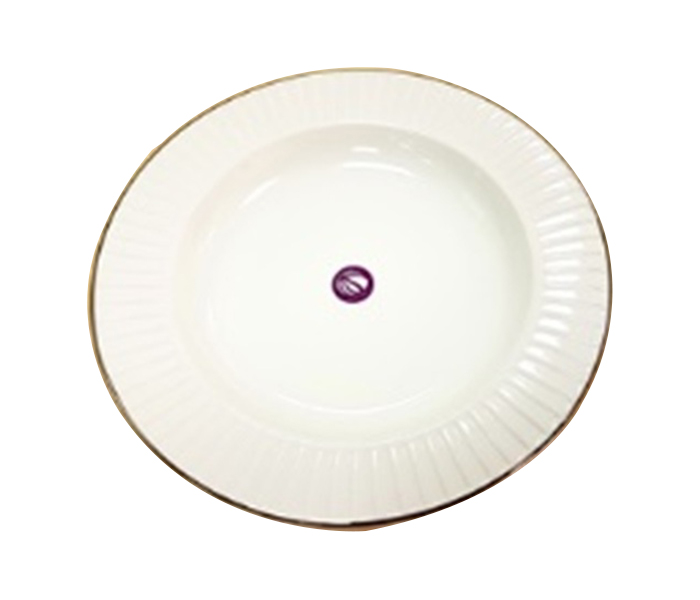 Qualitier QA-IP-1002 21 CM Drape Platinum Dessert Plate - White - Zoom Image