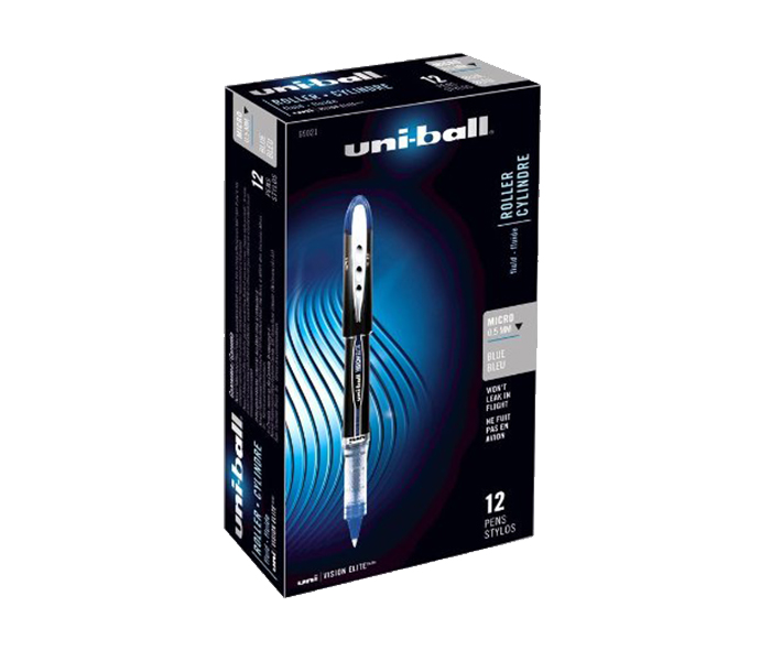 Uni Ball UB-205 Vision Elite Micro Point Rollerball Pens - Blue, Pack of 12 - Zoom Image 3