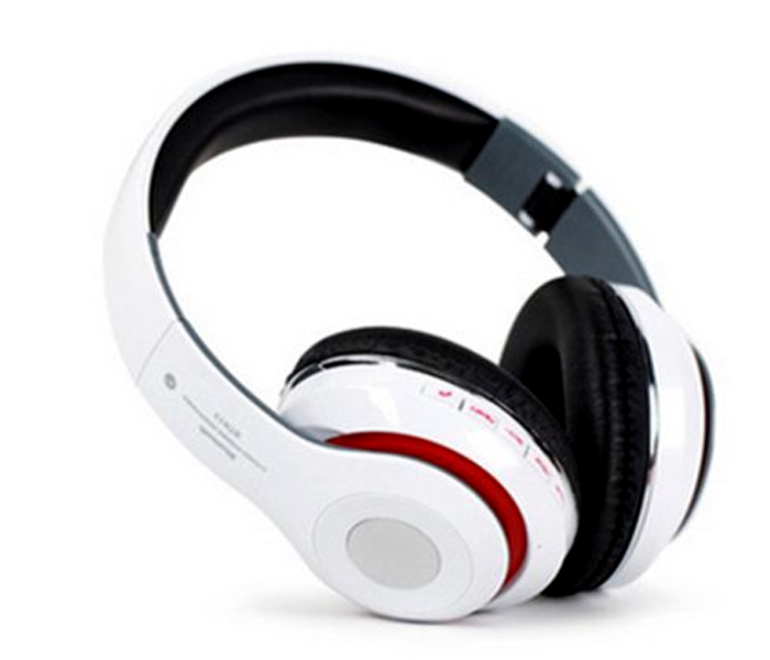 STN-13 Wireless Bluetooth Extra Bass Over-Ear Headphones With Mic - White - Zoom Image