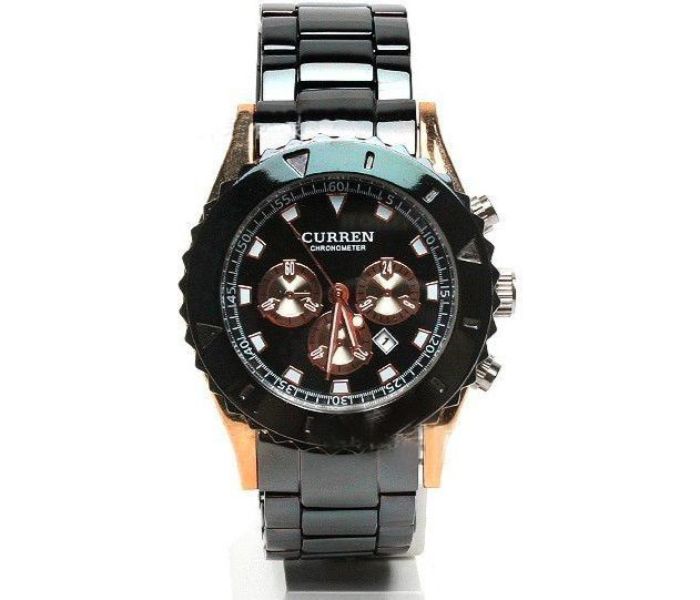 Curren 8004 Analog Watch For Men Black - Zoom Image