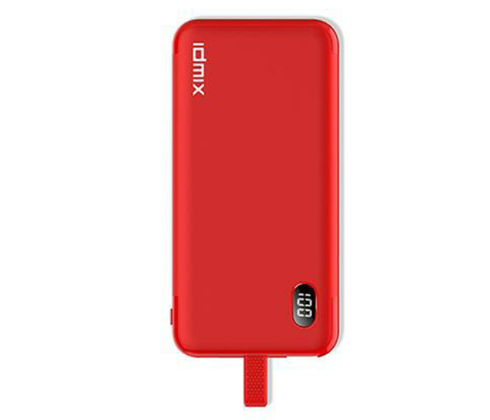 Idmix P10 MFI 8000mAh MFI Super Thin Power Bank with Integrated Lightning Cable - Red - Zoom Image 3