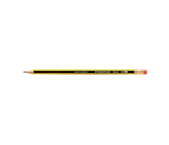 Staedtler ST-122-HB Pack of 12 Noris Pencil with Eraser - Black & Yellow - Zoom Image 1