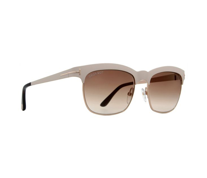 Tomford TF437 25F Elena Rectangular Ivory Frame & Brown Mirrored Sunglasses for Women - Zoom Image 3