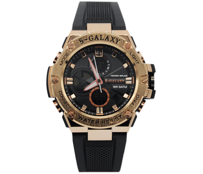 Galaxy GSW-755 Unisex Analog and Digital Sports Watch Black and Gold - Zoom Image 3