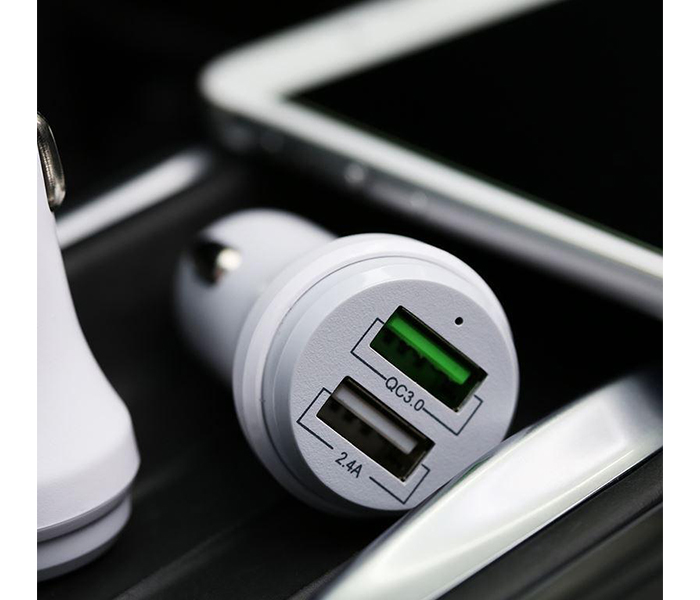 Mcdodo CC-3840 5V 2.4A Dual USB Quick Car Charger - White - Zoom Image 3