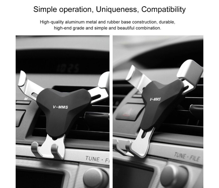 Universal Gravity Metal Air Vent High Quality Car Mount Mobile Holder for all Smartphones V-MMS - Zoom Image 4