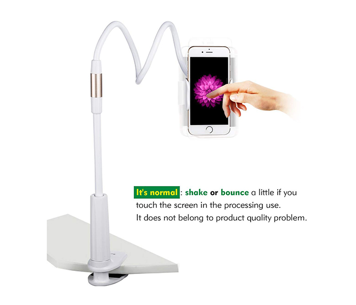 Universal High Quality Metal Flexible Lazy Bracket Holder for Mobile and Tablet - White - Zoom Image 3