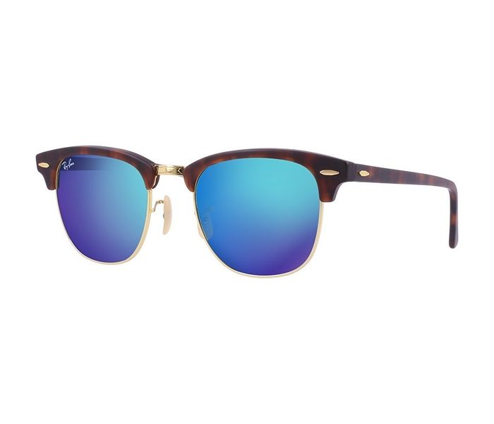 Ray-Ban 0RB3016 1145/17 Round Sand Havana & Gold Frame and Blue Flash Mirrored Sunglasses for Unisex - Zoom Image 3