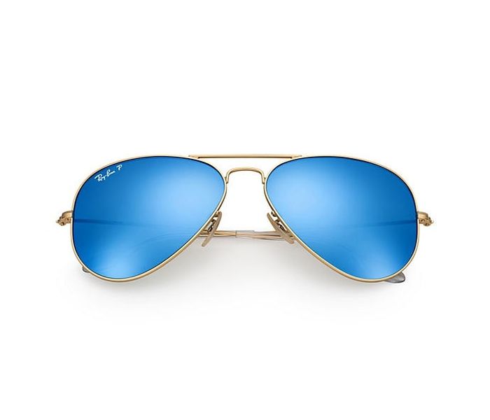 Ray-Ban 0RB3025 112/4L-58 Aviator Gold Frame & Blue Gradient Flash Mirrored Sunglasses for Unisex - Zoom Image 1