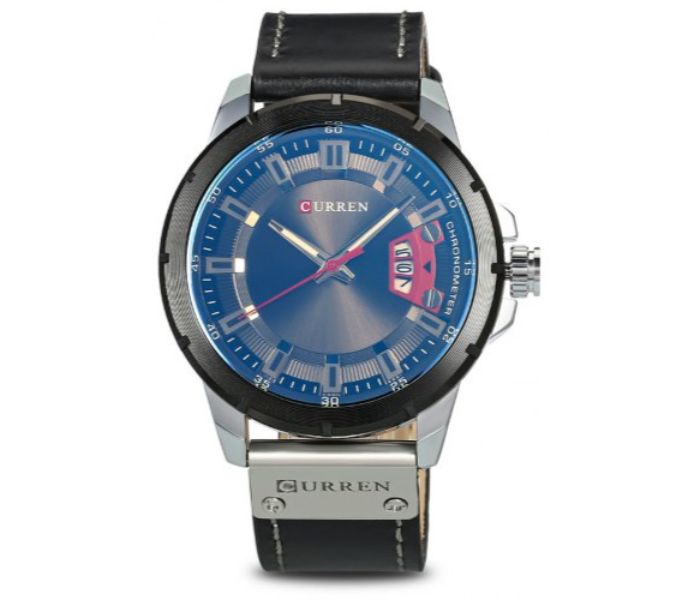 Curren 8284 Analog Quartz Watch For Men Black and Blue - Zoom Image 2