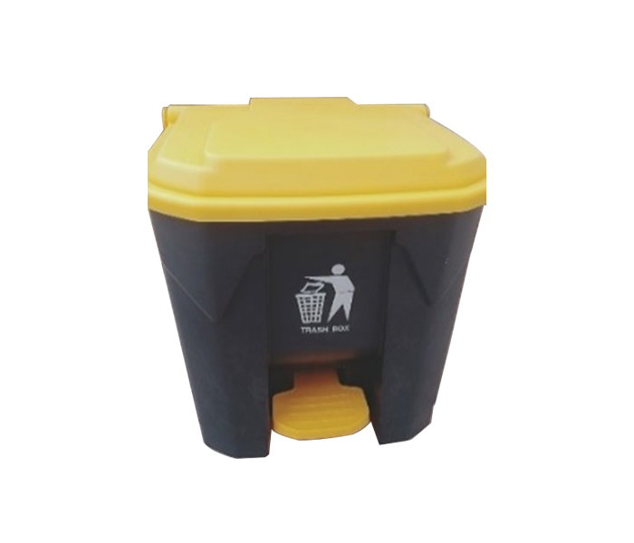 WTC WTC-18130 30 Litre Dust Bin with Pedal - Black & Yellow - Zoom Image