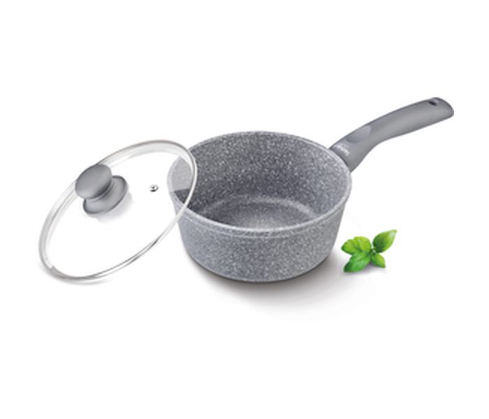 Lamart LT1093 Stone 16CM Sauce Pan with Lid, Grey - Zoom Image 1