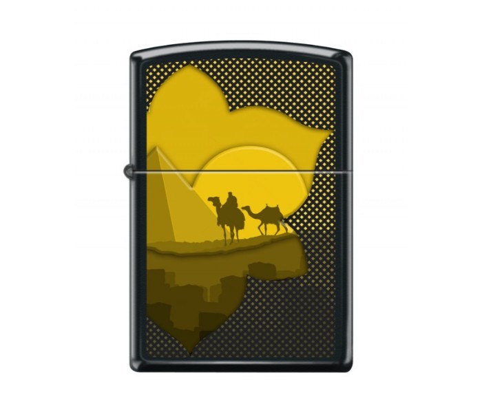 Zippo 218-CI405075 Regular Pyramids and Camel Lighter Black - Zoom Image