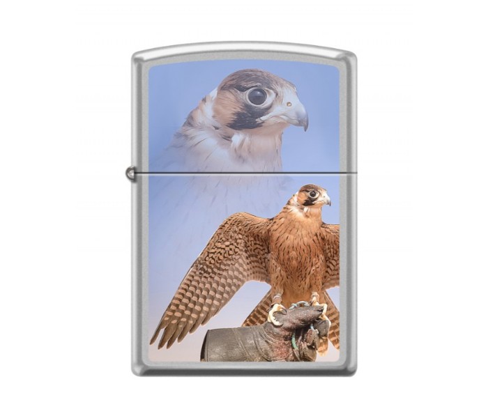 Zippo 205 CI405076 Falcon Satin Chrome Lighter Multicolor - Zoom Image