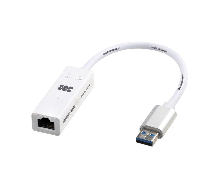 Promate Fastlink-E USB 3.0 Super Speed Ethernet Adapter, White - Zoom Image 5