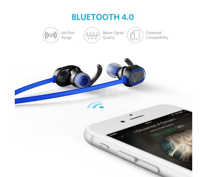 Anker A3233 SoundBuds Sport Bluetooth Headphone Black and Blue - Zoom Image 3