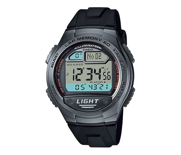 Casio W-734-1AVDF Mens Sports Watch Black - Zoom Image