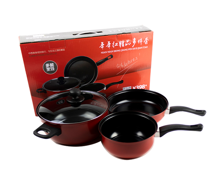 DND DDPR14574 4Pcs Non Stick Cooking Set - Red - Zoom Image 3