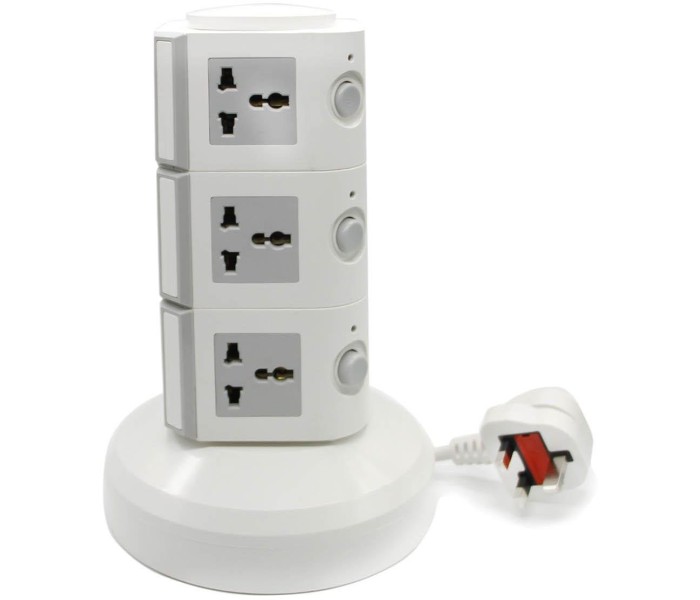  U-Power 3 layers UK pin Multi Power Plug with USB port, S3 UP-3LP White - Zoom Image 3