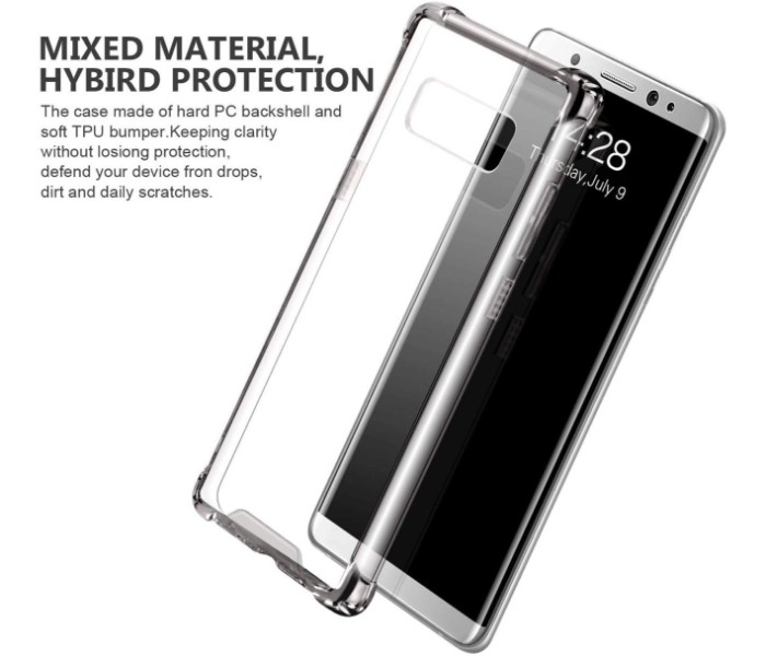 ABS Crystal Clear Reinforced Corners Shock Absorption Protection TPU Case for Samsung Note 8 APSN8 Transparent - Zoom Image 1