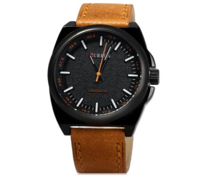 Curren 8168 Casual Analog Quartz Watch For Men Coffee And Black - Zoom Image 2