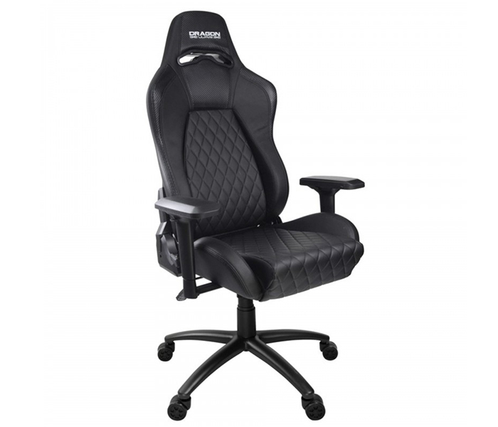 Dragon War GC-012 Luxury Gaming Chair Carbon Fiber Trims with Foot Rest Stand - Black - Zoom Image 1