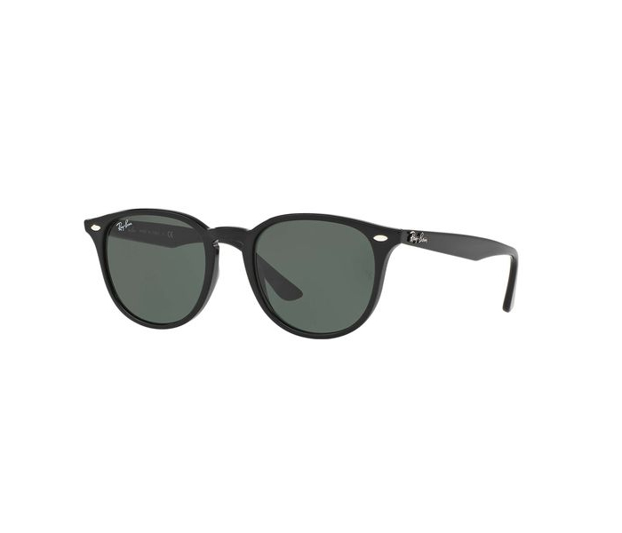 Ray-Ban RB42596017151 Round Black Frame & Green Mirrored Sunglasses for Unisex - Zoom Image