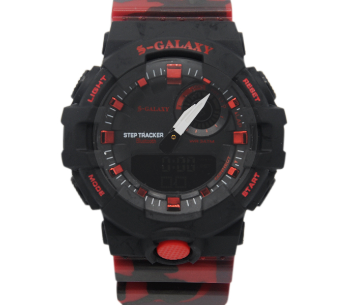 Galaxy GSW-758 Unisex Analog and Digital Sports Watch Black and Red - Zoom Image 3