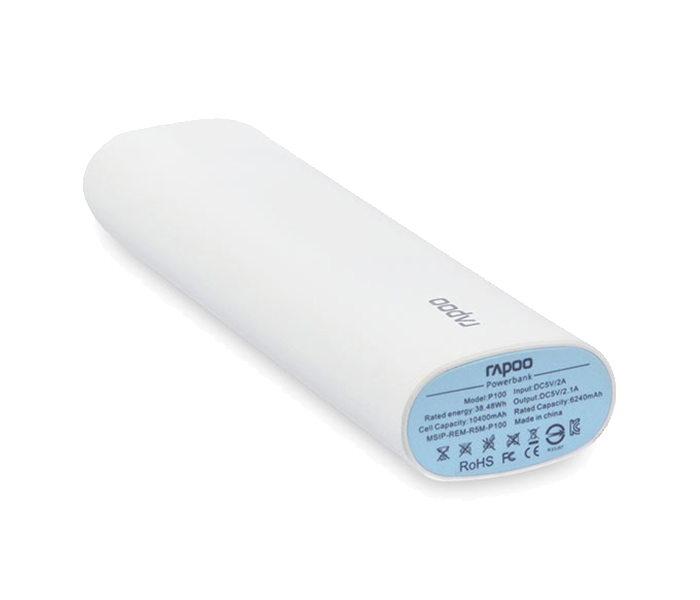 Rapoo P100 10400Mah High Quality Power Bank - White - Zoom Image 1